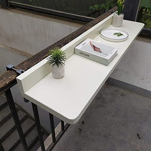 JMCAJIE Balkontisch Klappbar, Balkonhängetisch Geländer Verstellbar Metall Klapptisch Wandklapptisch,Balkonmöbel Kleiner, Outdoor-Tisch Hängetisch Für Kaffeetisch Terrasse Camping Gartentisch