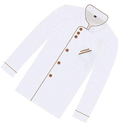 Angoily Langarm Chef Jacke Professionelle Chefjacke Langarm- Unisex Langarm Kitchen Restaurant Chefjacke- Hotel Küche ?rztliche Uniform für M?nner ??e XL (?) Taste Chef Mantel