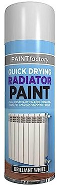 SDMAX 1 x Brilliant White Radiator Spray Paint, Heat Resistant Quick Dry Aerosol, Quick Dry Aerosol, Radiator Enamel Spray Paint, All-Purpose Aerosol Spray Paint 400ml