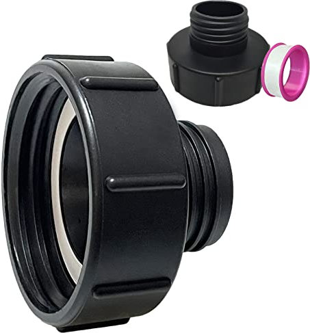IBC Adapter S100x8 Auf S60x6 - Grobgewinde Tank Zubehör für Regentonnen Wassertank - S100x8 (100mm) Innengewinde zu S60x6 (60mm) Aussengewinde
