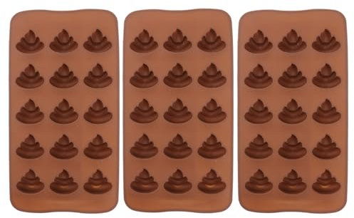 3 Stücke 15Er Lustige Poop Silikonformen Für Schokolade, Pudding, Eiswürfel, Desserts, Backen - Lebensmittelechtes Silikon, Antihaft, Mikrowellen- Und Spülmaschinenfest