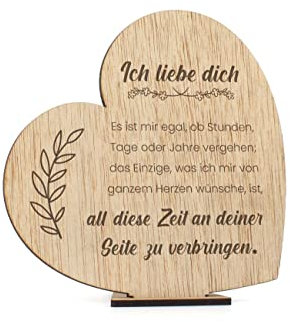 CONTRAXT Karte Ich Liebe Dich Grußkarten liebe. holzkarten hochzeit liebeskarten für frau mann geburtstagskarte liebe freundin geschenkkarte postkarte liebe holz karte (Liebe)