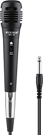 Vetrineinrete® Microfono con cavo jack 6.3 mm tasto on-off filo XLR 2 mt amplificatore per karaoke eventi presentazioni cantante