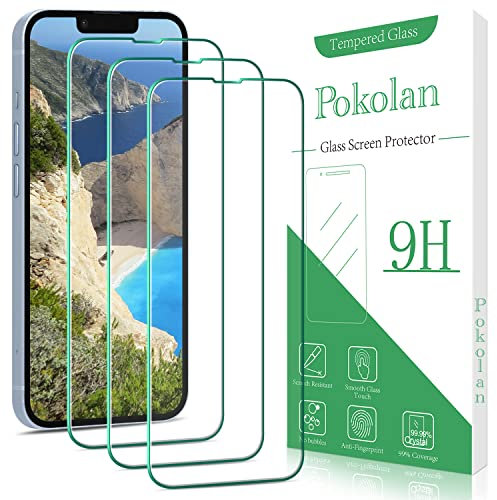 Pokolan 3 Pack Screen Protector for iPhone 14 Plus Tempered Glass, 9H Hardness, HD Clarity, Bubble Free, Anti-Scratch, Easy to Install