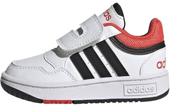Adidas Unisex Baby Hoops Shoes, Cloud White/Core Black/Bright Red, 22 EU