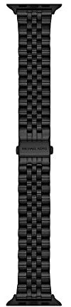 Michael Kors Cinturino da uomo in acciaio inossidabile, compatibile con Apple Watch® da 42 mm/44 mm/45 mm/46 mm/49 mm, 200+/- 5MM, Nero