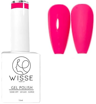 Wisse Make up Gel Nail Polish, UV/LED Soak-Off Nail Art Manicure Pedicure for Professional, Salon & Home Use - Long Lasting & Easy to Apply, 30 Colours - Fuchsia