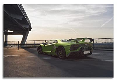 HALOUB Sportauto-Poster für Lamborghini Aventador SVJ Super Car Dekorative Malerei Leinwand Wand und Kunst Bild Familie Schlafzimmer Dekor 40 x 60 cm