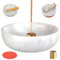 SIPARUI Brûleur d'encens en marbre avec 9 trous, fait à la main pour méditation, bavure, décoration, cendres faciles à saisir (blanc)