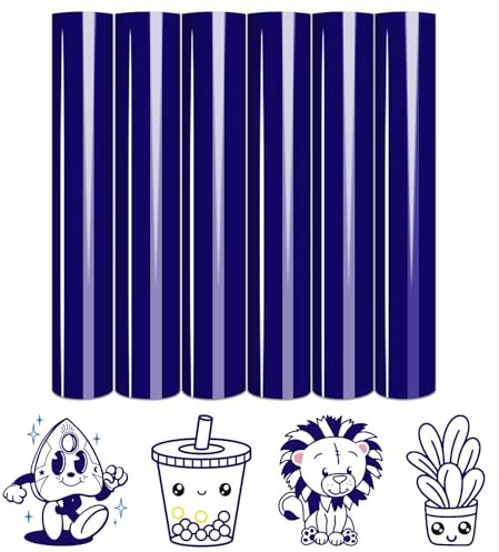 Tintnut Heat Transfer Vinyl Dark Blue Plotter Film Textile, Flex Film Plotter Textile, Pack of 6,12 x 10 htv