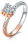 AMDXD Solitärring 18K Weißgold & Rotgold, Eheringe Herz mit Diamant Pärchen Ringe Weiß, Gr.63 (20.1), Echter Schmuck