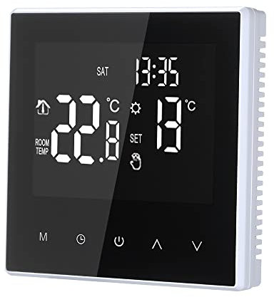 Matybobe Smart Thermostat Digital Temperature Controller Weekly Circulation Programmable Electric Underfloor Heating with Large LCD Screen for Home School Office Hotel 16A (Not Wi-Fi Type)
