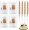 Birthday Candles, 40 Pcs Metallic Spiral Birthday Cake Candles with Holders, Thin Cupcake Candles for Birthday Cake Baby Shower Cake Wedding Party Decoration 7.5 Centimeters (Champagne)
