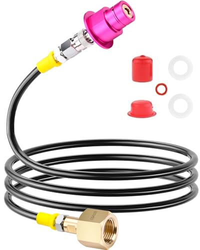 CO2 Quick Adapter with 60in High-Pressure Hose, CO2 Quick-Connect Compatible with Duo/Terra/Art/E-Duo/E-Terra/Crystal 3.0/Gaia Soda Maker, CGA320 Valve for Large CO2 Tank