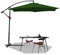 Eulenke Sombrilla de 350 cm, Sombrilla terraza exterior, Sombrilla voladiza con manivela, ángulo de inclinación y altura ajustable, protección UV para balcón, jardín, playa, Verde