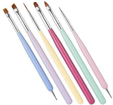 Healeved 6pcs Nail Art Pen Dual-ended Coloring Tools for Nail Design Premium Lightweight for