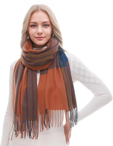 PIOYMEYA Kariert Schal Damen Herbst Winter Kuschelig Pashmina Schals Tücher für Damen