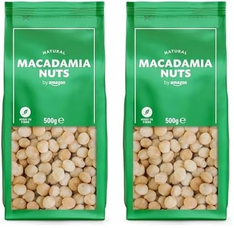 by Amazon Nueces de macadamia, Sin Sal, 500 g (Paquete de 2)