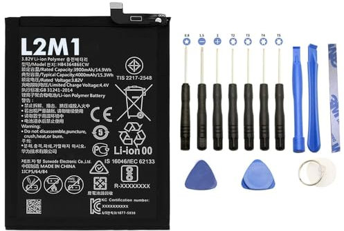 L2M1 Batteria HB436486ECW compatibile con Huawei P20 Pro CLT-L04 CLT-L09 CLT-L09C CLT-L29 CLT-L29C 4000mAh 15.3Wh 3.82V con kit attrezzi cacciaviti smontaggio montaggio