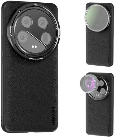 NEEWER 14 Ultra Case, custodia protettiva resistente con ricarica wireless, supporti per lenti da 17 mm e adattatore per filtro da 67 mm, TPU + pelle sintetica PC, compatibile con Xiaomi 14 Ultra