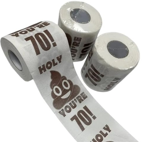 Lustige Toilettenpapierrolle, bedrucktes Toilettenpapier, lustiges Papierhandtuch, Geburtstagsparty-Dekoration, 1 Rolle (70)