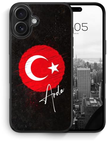 Türkei mit Wunschname - Silikon Hülle für iPhone 16 - Personalisierte Wunschname Türkische Schutzhülle Handyhülle Case Cover