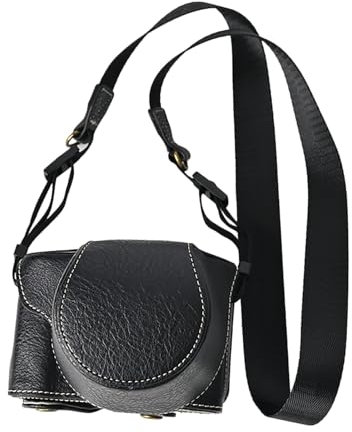 VOVMOEYA Protective Camera Case for Fujifilm XM5 Mirrorless Camera,Fuji X-M5 Camera Case Fuji XM5 Half Case with Front Cover with Shoulder Strap Full Protection Snap Button-Black