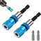 2 pcs Trockenbau Bit + 2pcs Bit, 1/4-Zoll Sechskantschaft Bithalter Schnellwechsel 60mm Trockenbauschrauber Aufsatz Magnetisch Rigips Werkzeug für Akku-Schrauber und Hand-Bohrmaschinen (Blau)