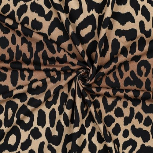 French Terry ANIMAL SKIN | light brown | Ökotex | Meterware | ab 50x145cm