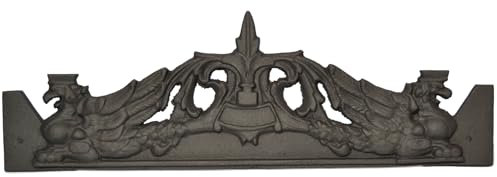 Support pour bois de chauffage en fonte - Clôture décorative - Grille de protection de cheminée - Poêle à bois - Ouverture du feu - Grille de bois - Outils de combustion (graphite)