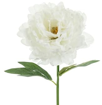 Künstliche Pfingstrose – 35 cm – Weiß – Realistische Seidenblume für Vase, Hochzeit, Frühling & Tischdeko