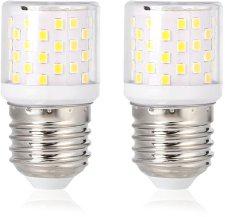 Zyrvolux E27 LED Glühbirnen – 3-in-1 G50 & A19 LED Lampen 5W (Ersatz 50W Halogenlampe), Universell für Kühlschrank, Kronleuchter, Deckenventilator – Energieeffizient, (2 Stück-Warmweiß 3000k)