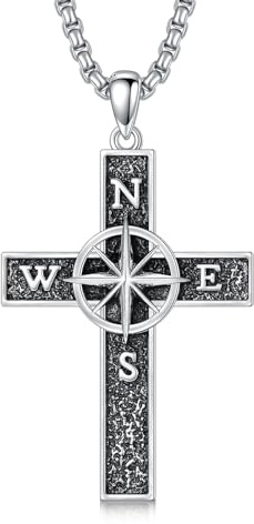 PROESS Kreuz Kette 925 Sterlingsilber Kreuz Anhänger Halskette Christlicher Schmuck Geschenke für Damen Herren