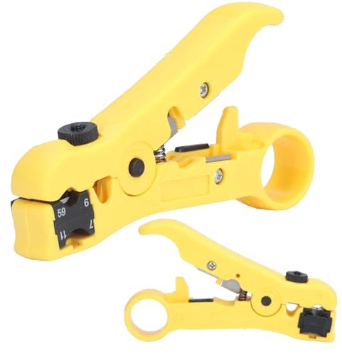 2PCS Koaxialkabel Stripper für RG59/6 und 7/11 Koaxkabel, Multi -Funktion einstellbare manuelle Netzwerke Stripperinnen