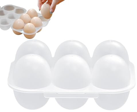 Huevera para 6 huevos, caja de plástico para huevos, caja de transporte para huevos, recipiente para huevos para viajes, huevos, caja de almacenamiento para huevos, recipiente para huevos para