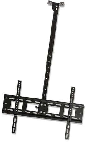 Soporte de TV de techo ajustable, soporte de pared para televisores LED de 40 a 80 pulgadas, giro de 90°, rotación de 360°, altura de inclinación ajustable de 0,65 a 1,55 m y fácil de instalar
