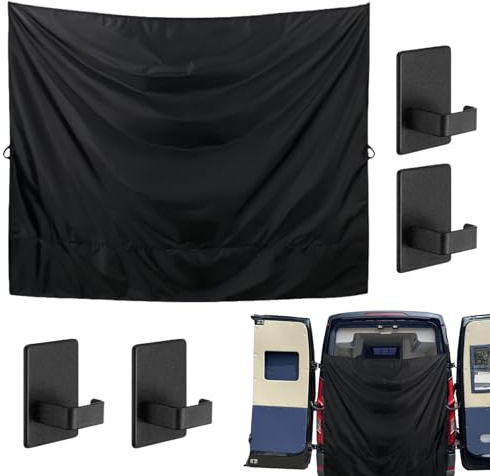 Rideau Douche pour Camping Car - Rideau pour Hayon avec Crochets Magnétiques | Accessoires Auto Couverture Imperméable pour Extérieur Camping Plage Vacances en