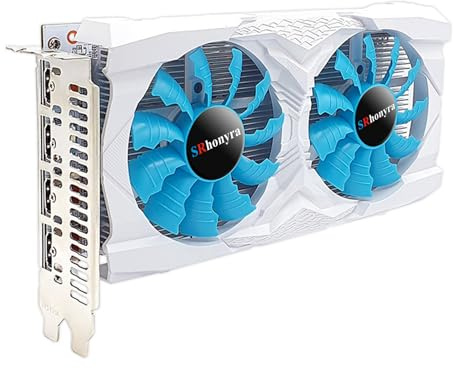 SRhonyra GTX 1660 Super 6GB GDDR6 192-Bit 4 Monitor Scheda video a 8 pin, connettore PCIe 4HDMI 2.1, PCIe 3.0 x 16 Bus Powered Multiple Display Scheda grafica (bianco)