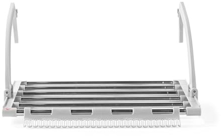 Kleeneze Radiator Drying Rack Extendable 41-103 Cm | 6 m drying space, 6 bars, adjustable arms, built-in sock clip, foldable design, compact storage, indoor laundry airer