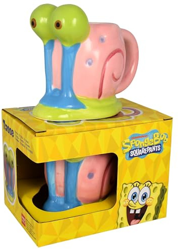 Spongebob Schwammkopf 3D Tasse - Gary Kaffeetasse Becher Kaffeebecher aus Keramik 270 ml