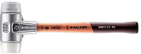 SIMPLEX-Schonhammer, TPE-mid/Superplastik; mit Aluminiumgehäuse und hochwertigem Holzstiel | D=50 mm | 3137.050