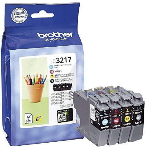 Brother LC-3217 Tintenpatronen Value Pack mit Mehrfarbig (Schwarz, Cyan, Gelb und Magenta)