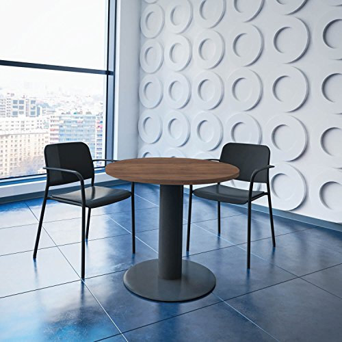 Weber Büro Optima runder Besprechungstisch Ø 80 cm Nussbaum Anthrazites Gestell Tisch Esstisch