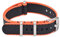 VINBAND NBAND Unisex ZULU Nylon Uhrenarmband mit Edelstahl Silberne Schnalle 20mm Schwarz Orange