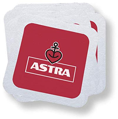 ASTRA Bier Bierdeckel/Untersetzer 100er Pack, mit lustigen Rückseitenmotiven