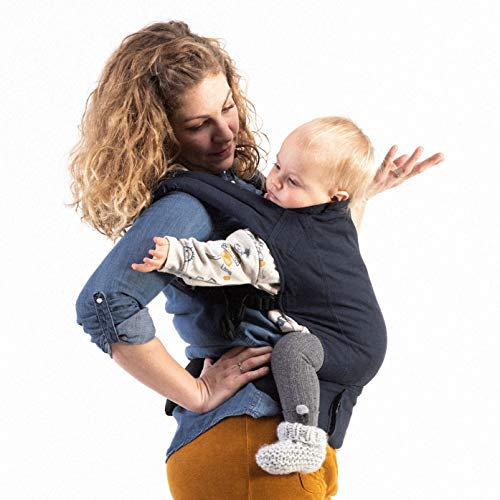 Boba Babytrage Classic Carrier - Babytragetasche im Rucksack Stil – Tragen Sie Ihr Kind auf dem Bauch wie auch auf dem Rücken, für Babies ab 3kg bis zu Kleinkindern bis 20kg (Navy)