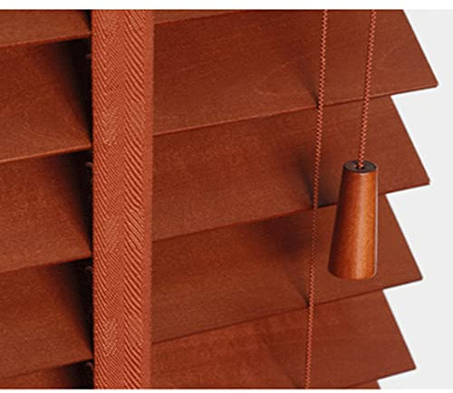 DLLY Wooden Venetian Blinds, Brown Window Blinds, Solid Wood Window Shades, Sunshade Blinds for Windows/doors/patios, Horizontal Venetian Shades, Customizable,WxH-100x100cm/39.5 * 39.5in