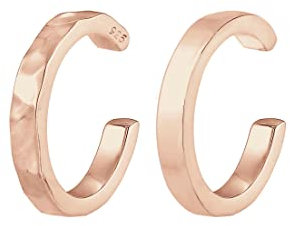 Elli Ohrringe Damen Earcuff 2er Set Organic Look Minimal Basic Verstellbar in 925 Sterling Silber