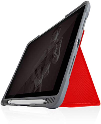 STM Bags Dux Plus Duo - Funda para Apple iPad de 10,2 (2019 y 2020), Color Rojo y Transparente