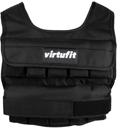 VirtuFit Verstellbare Gewichtsweste Pro - 10 kg - Schwarz - Trainingsweste - Krafttraining